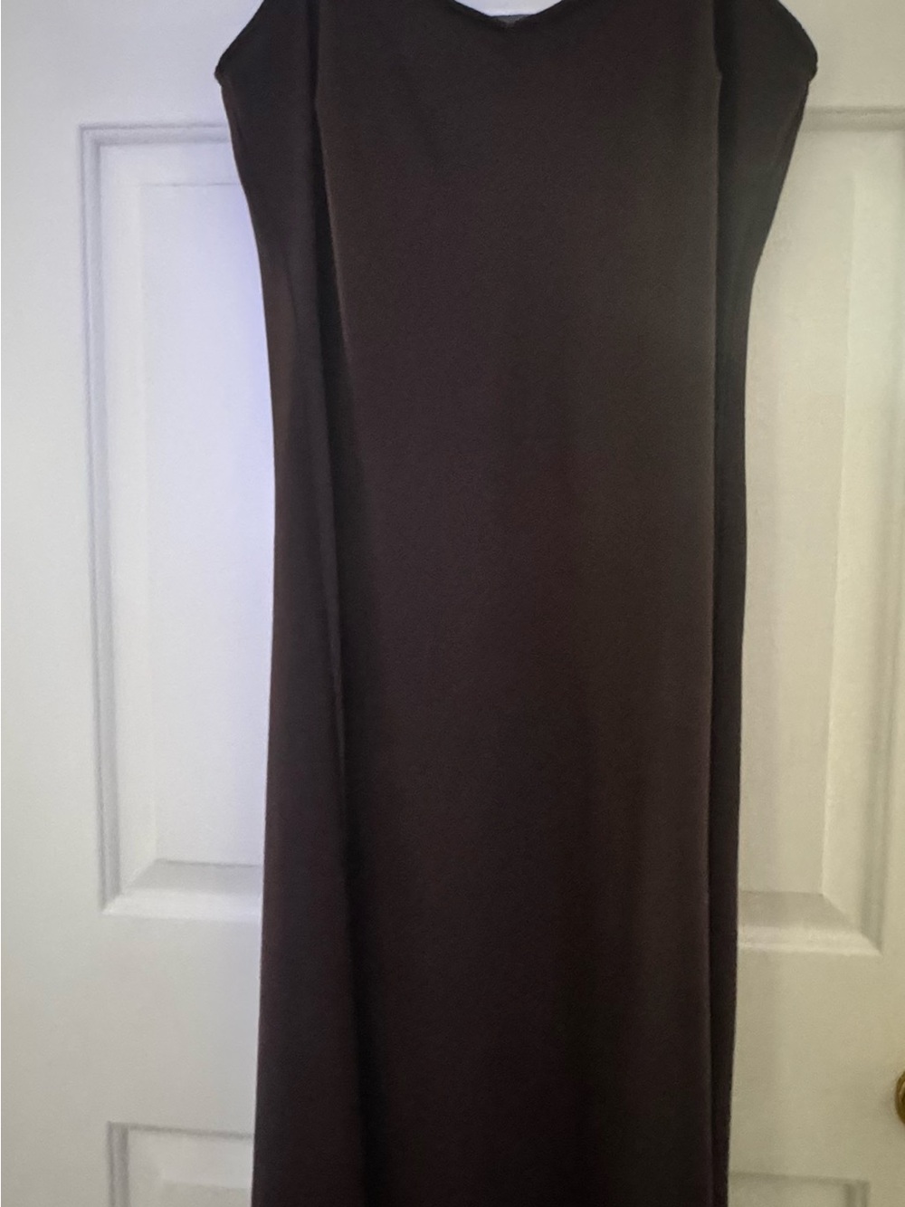 LOFT Dark Brown Sleeveless V-Neck Maxi Dress